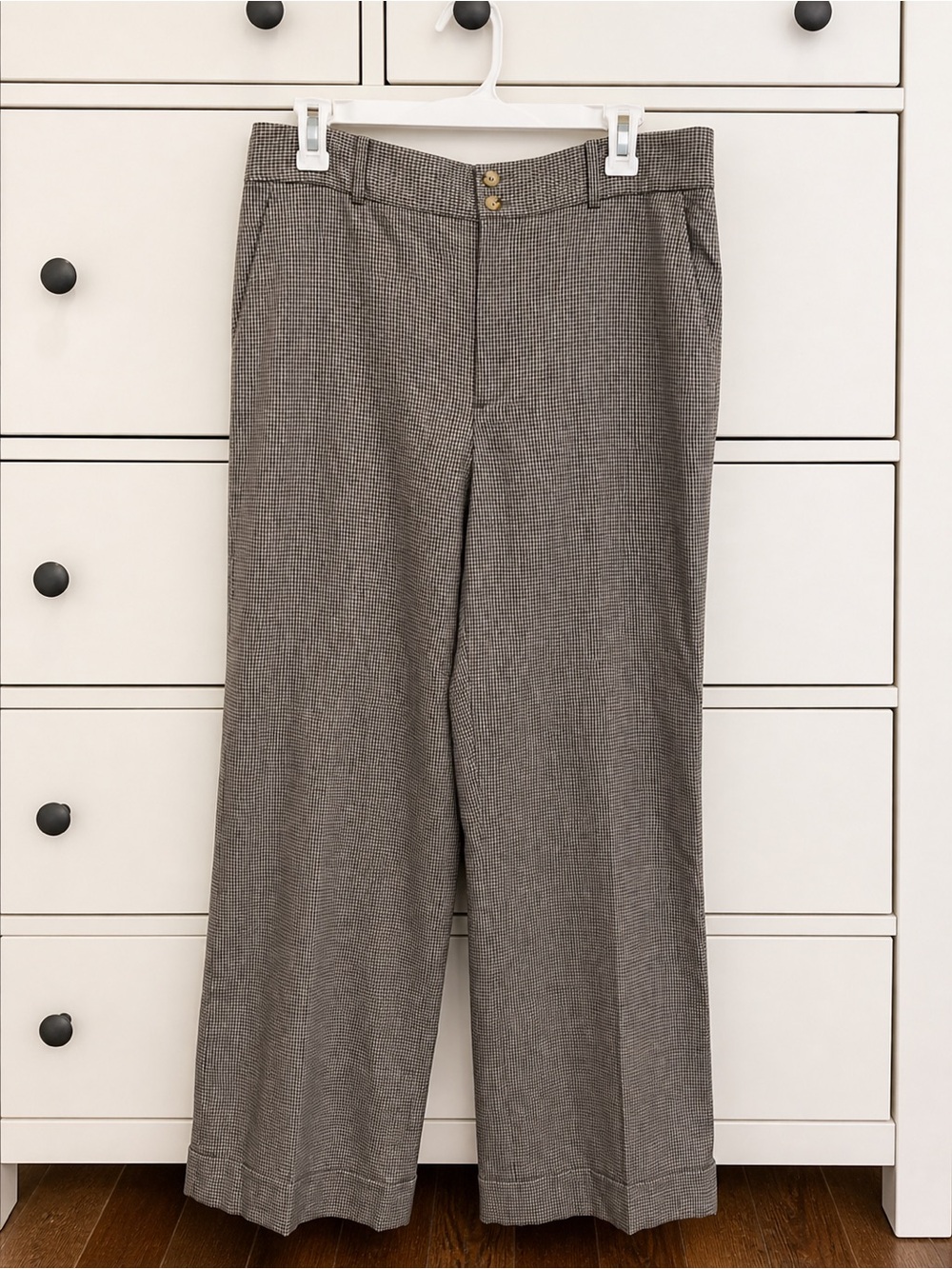 Lauren Ralph Lauren Gray Houndstooth Wool Dress Pants
